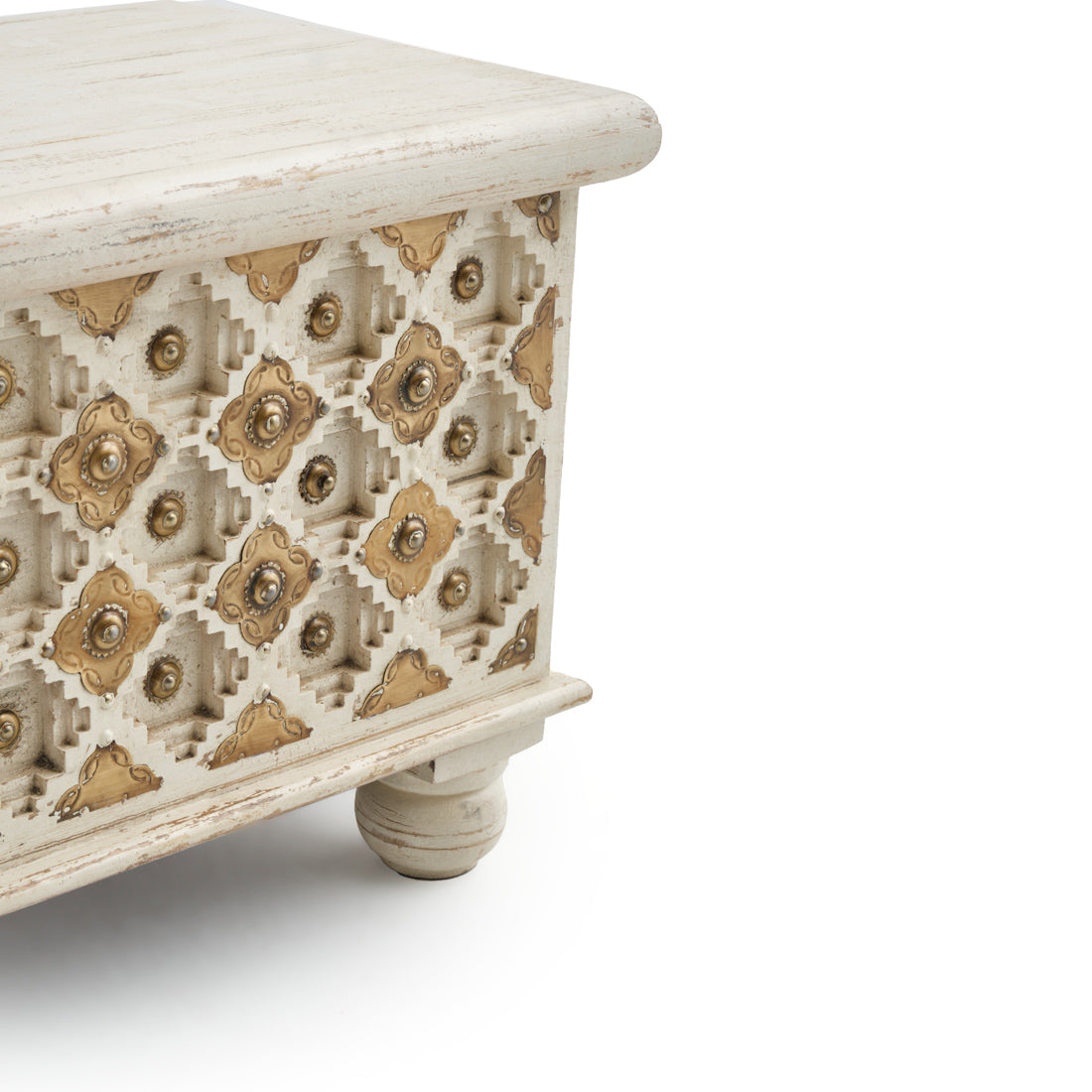 Navya Wood Accent Table Off White