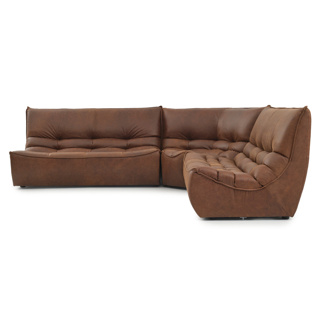 Nesto Leather Modular Set Dark Brown