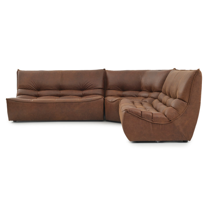 Nesto Leather Modular Set Dark Brown