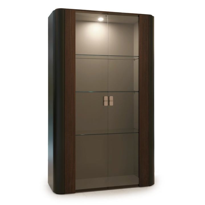 Wadena Glass Curio Dark Brown