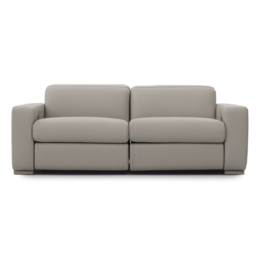 Whitmore Leather Reclining Sofa Light Grey