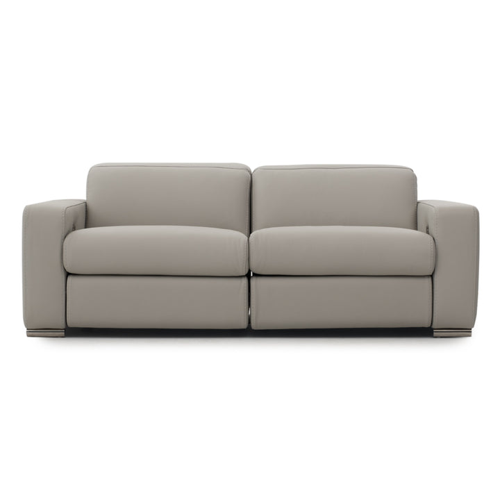 Whitmore Leather Reclining Sofa Light Grey