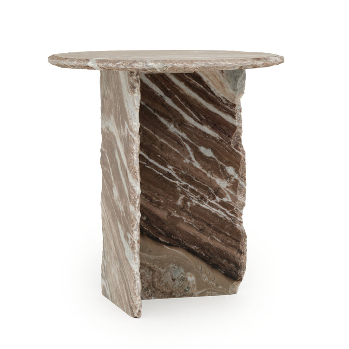 Eshma Marble Accent Table Dark Brown