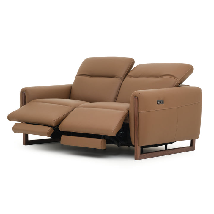 Embra Leather Reclining Loveseat Dark Brown