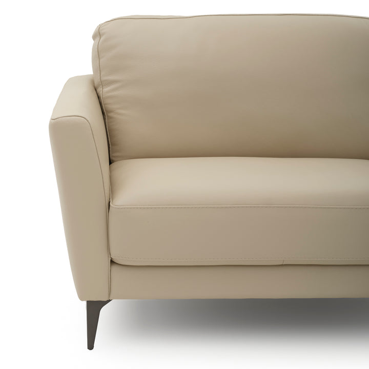 Elbertina Leather Sofa Beige