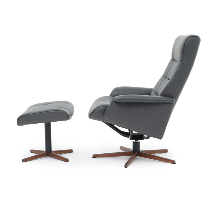 Nell Reclining Chair with Ottoman Dark Grey