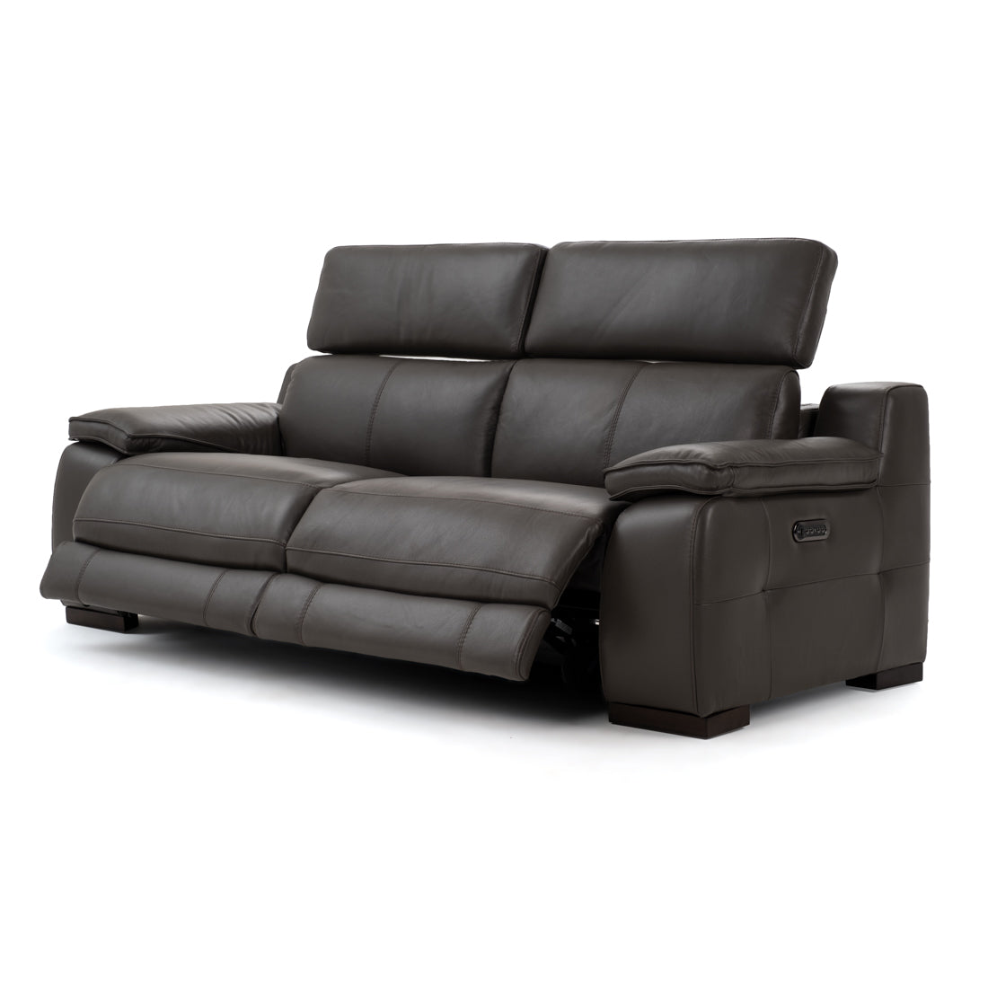 Nova Leather Reclining Sofa Dark Grey