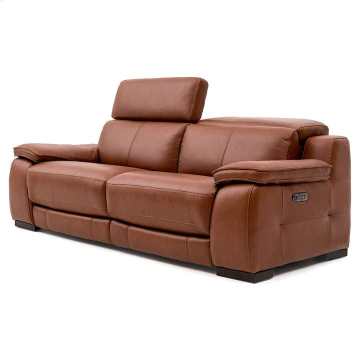 Nova Leather Reclining Sofa Cognac