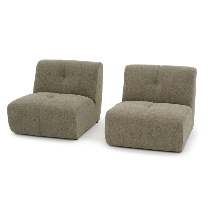 Nalinda Fabric Modular Loveseat Light Green