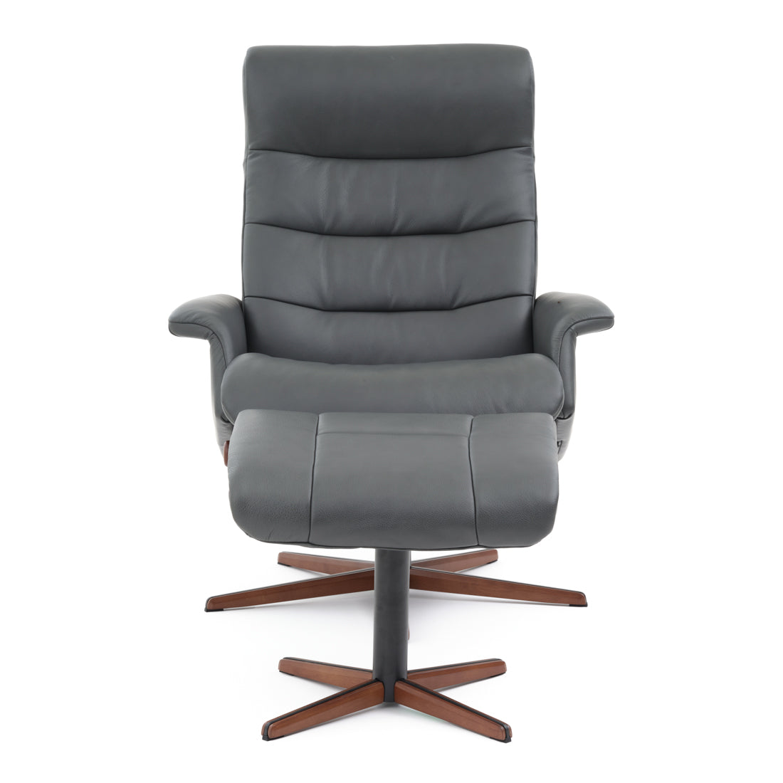 Nell Reclining Chair with Ottoman Dark Grey