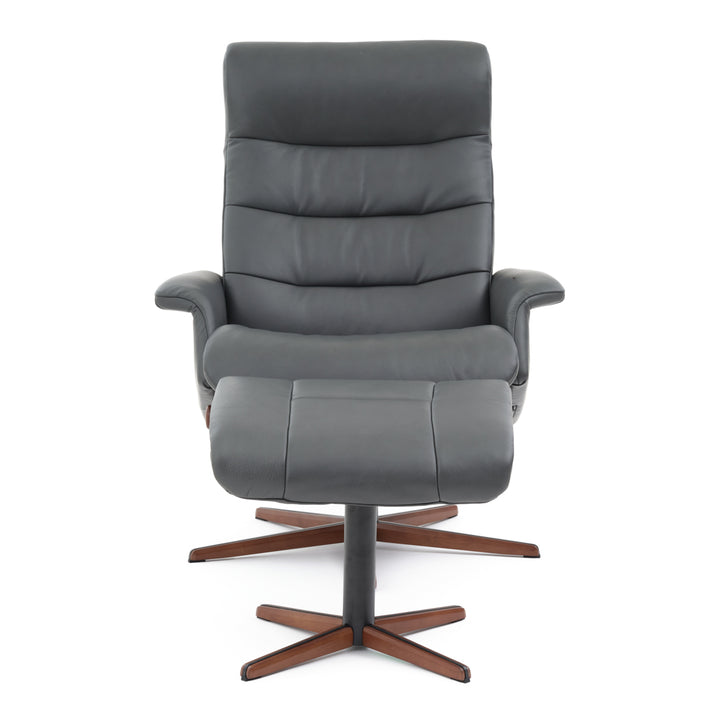 Nell Reclining Chair with Ottoman Dark Grey
