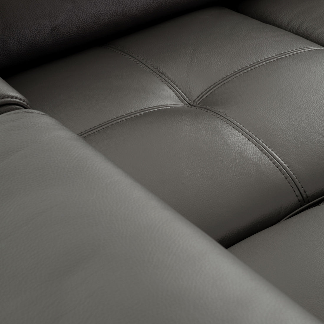 Rockland Leather Sectional Sofa Dark Grey