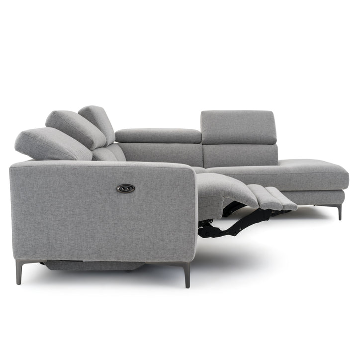 Emilia Reclining Sectional Sofa Light Grey