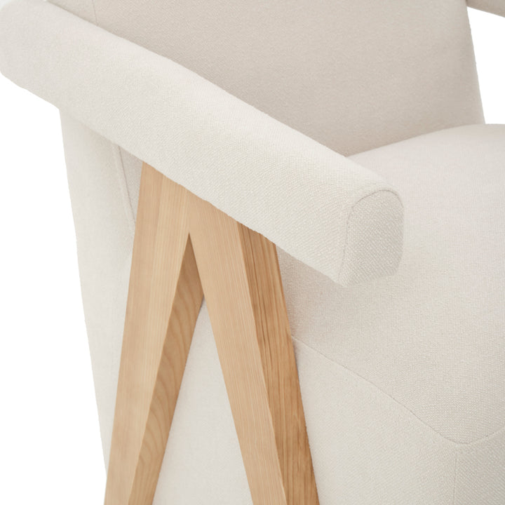 Nestoria Fabric Armchair Off White