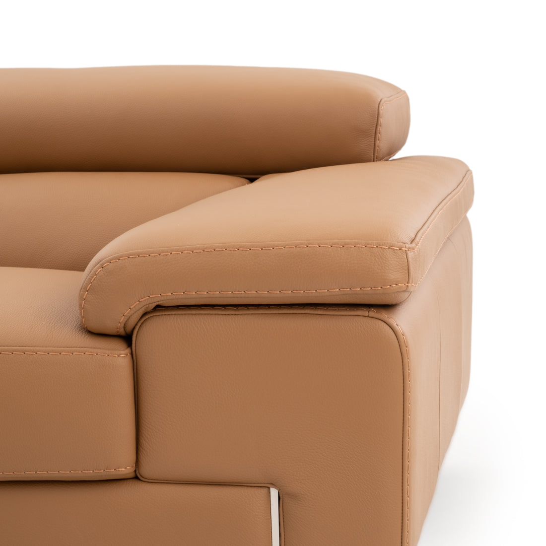 Waller Leather Sectional Sofa Cognac