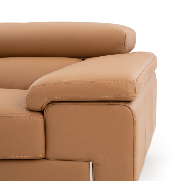 Waller Leather Sectional Sofa Cognac