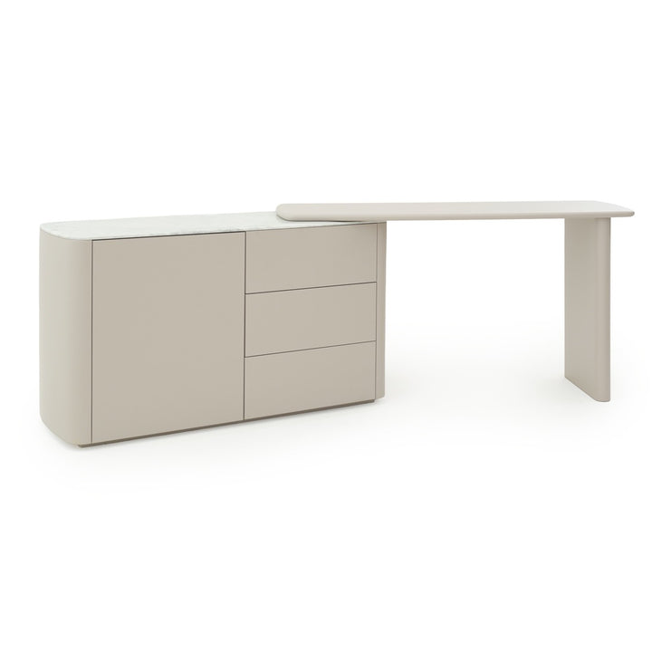 Wissam 3-Drawer Dresser Light Grey