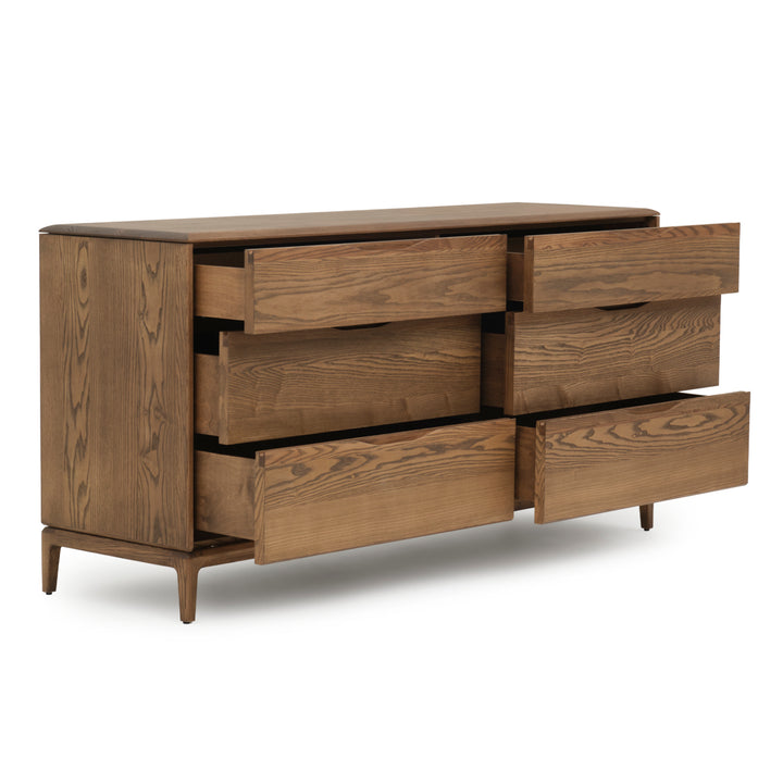 Nicolette 6-Drawer Dresser Dark Brown