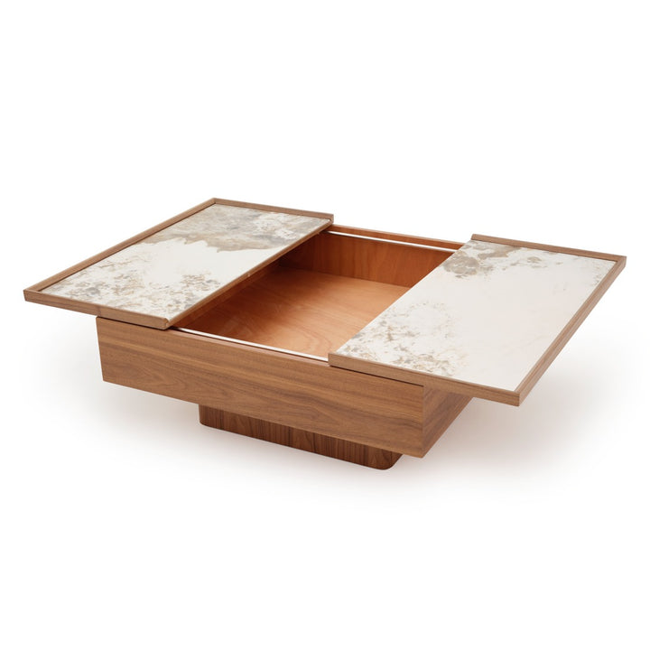 Emoni Coffee Table with Storage Dark Brown