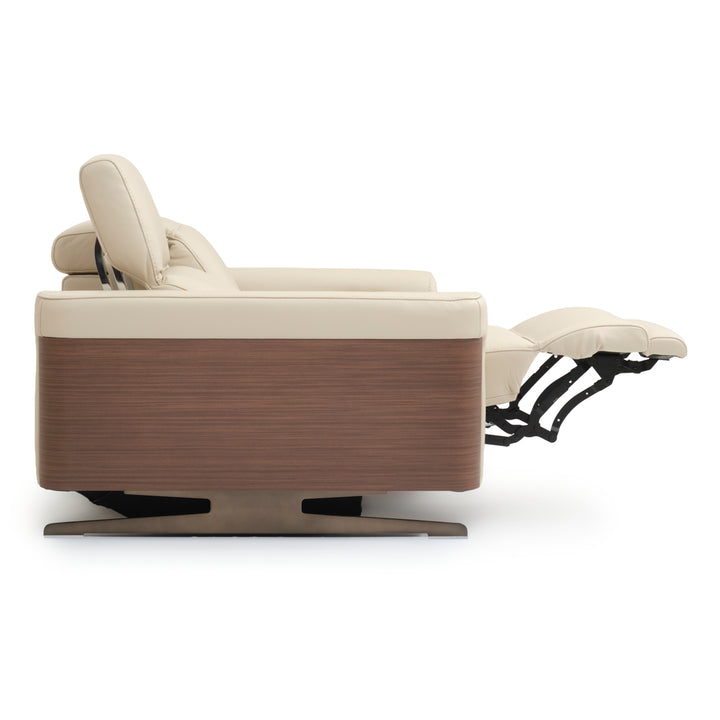 Walida Leather Reclining Loveseat Beige