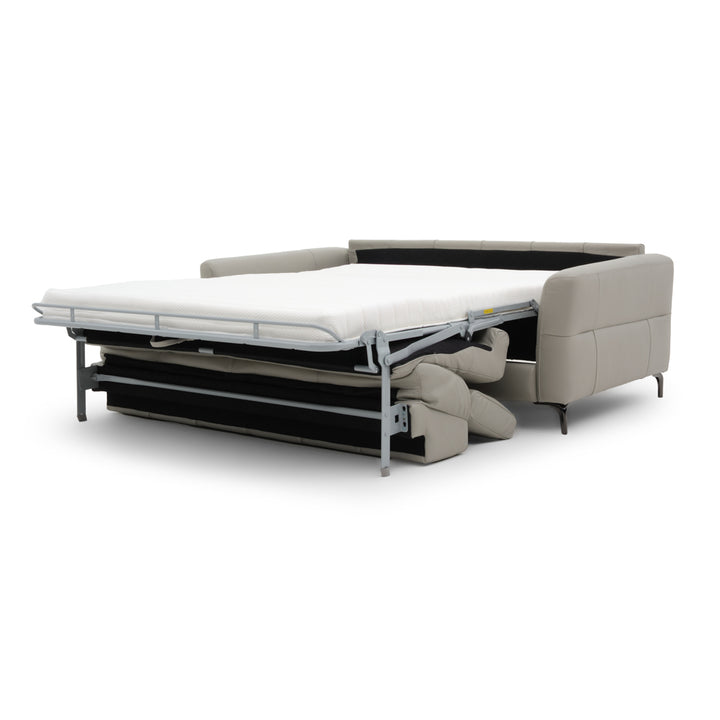 Westlyn Leather Double Sofa-Bed Light Grey