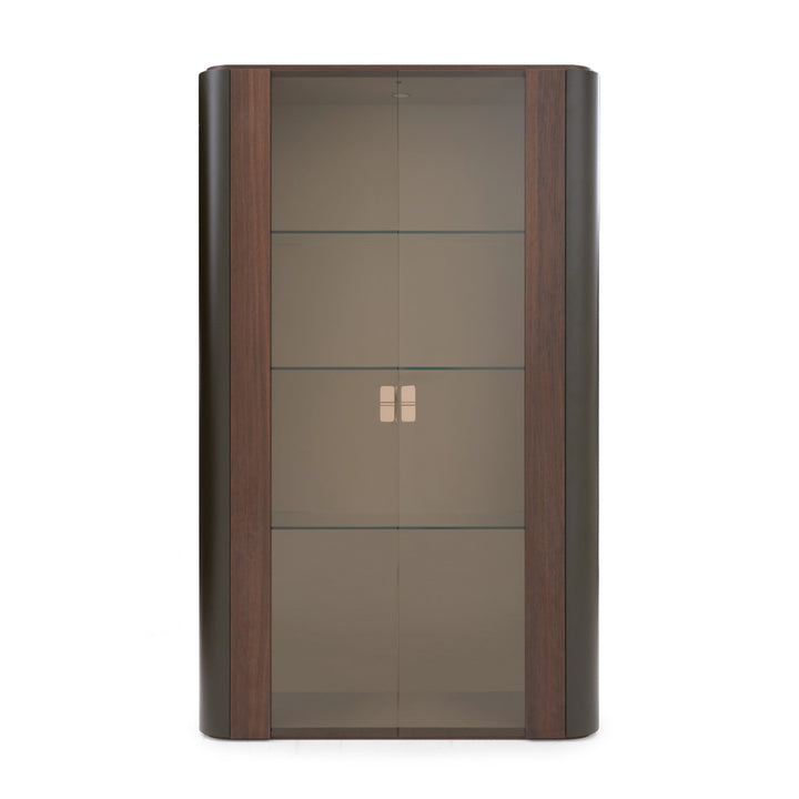 Wadena Glass Curio Dark Brown