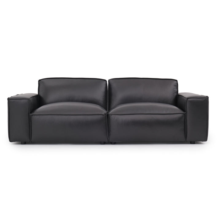 Nook Leather Modular Sofa Black