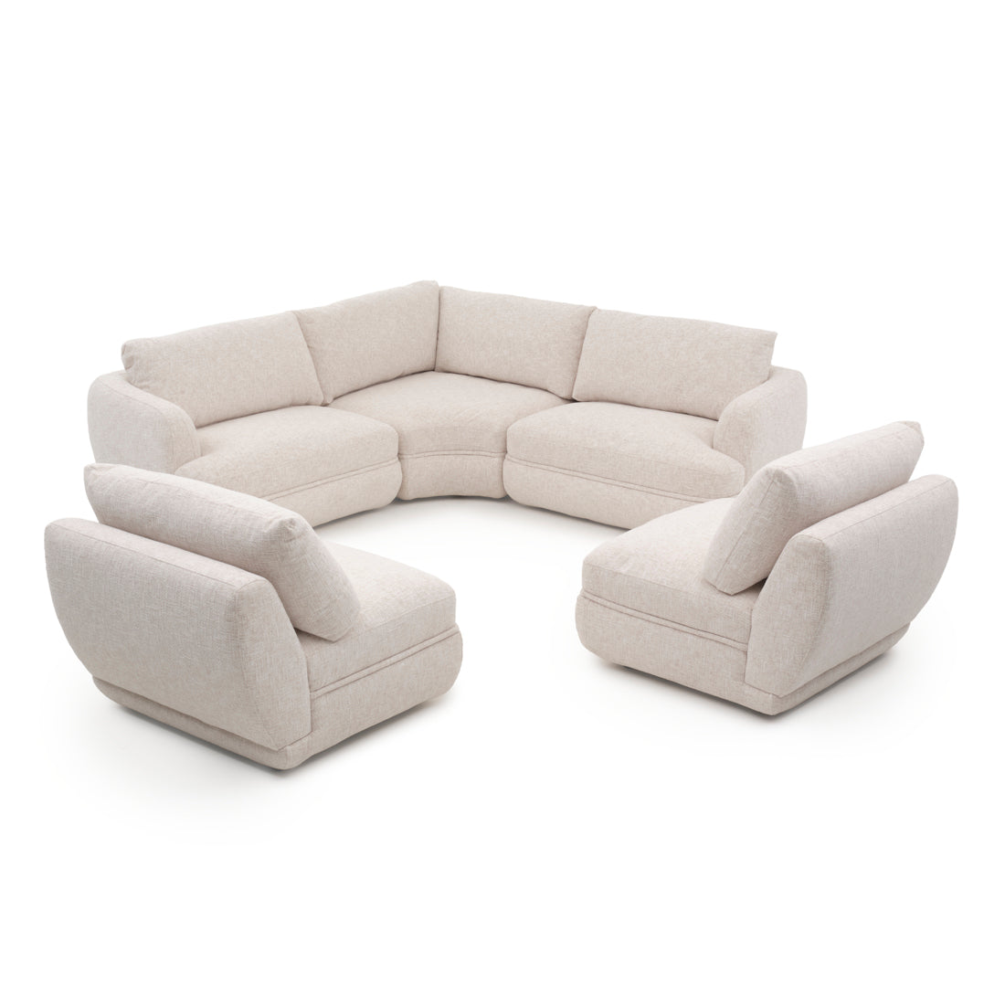 Esteli Fabric Modular Set Beige