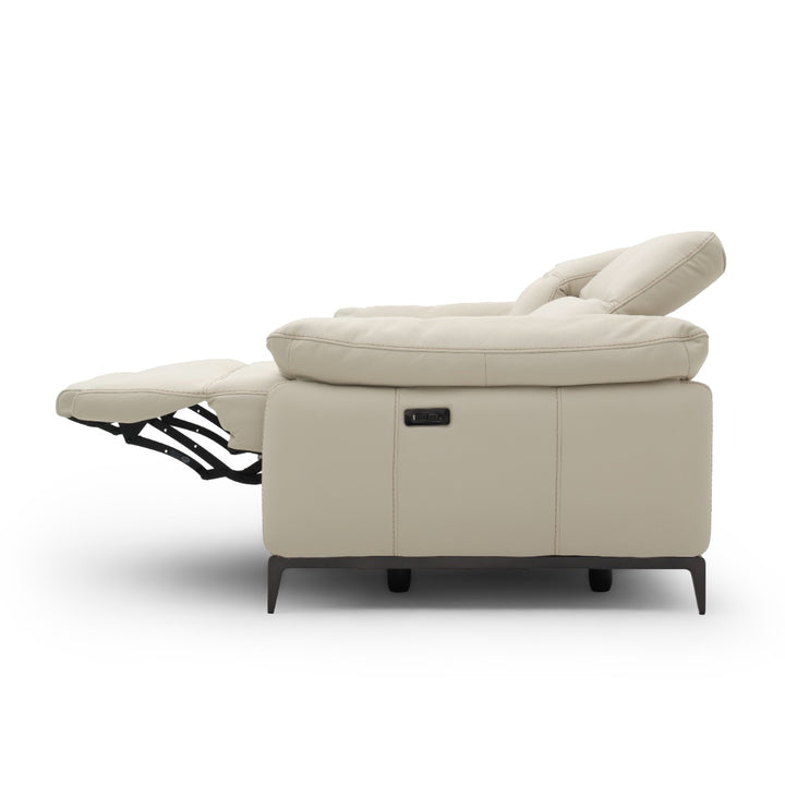 Wakely Leather Reclining Sofa Beige