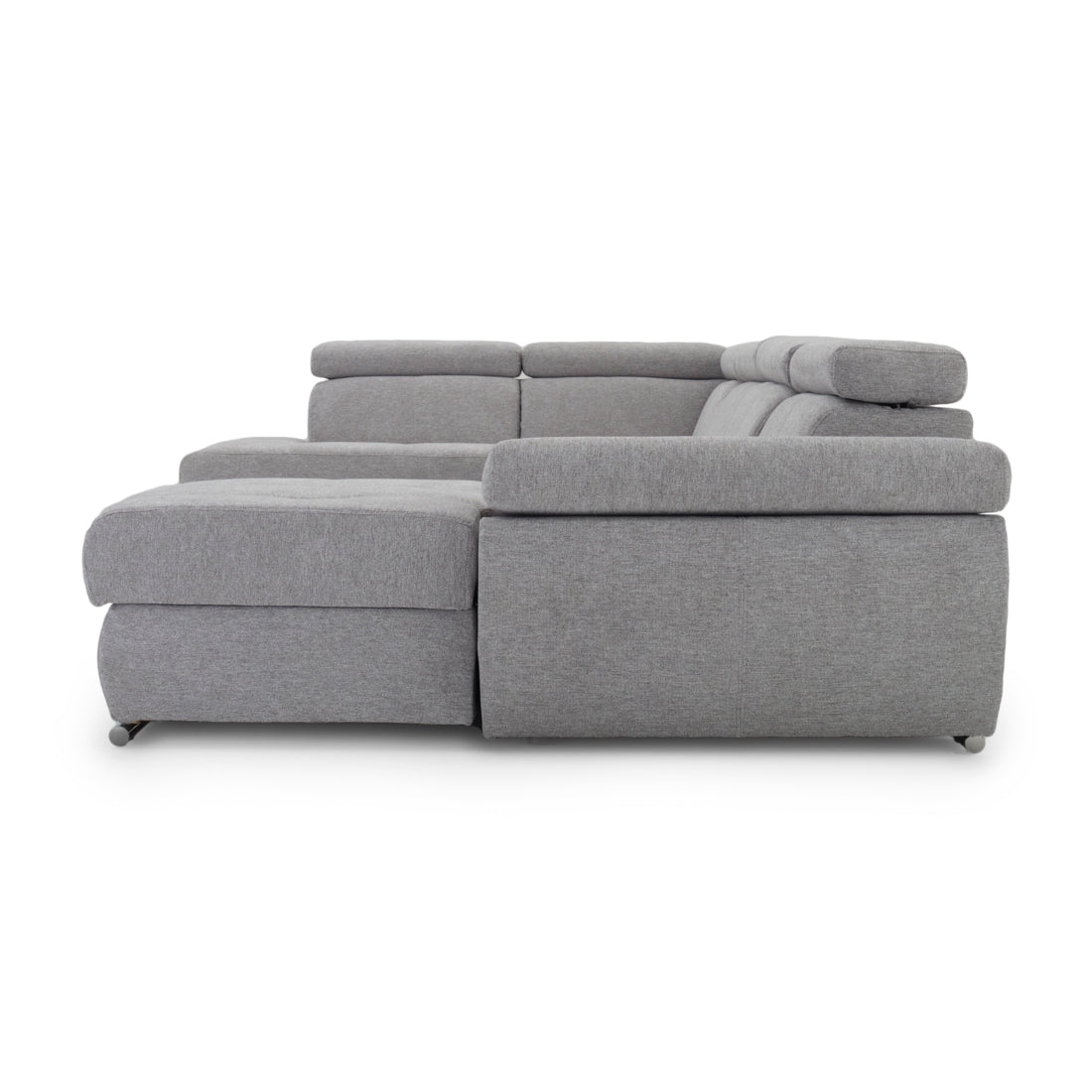 Wicek Fabric Sectional Sofa-Bed Light Grey