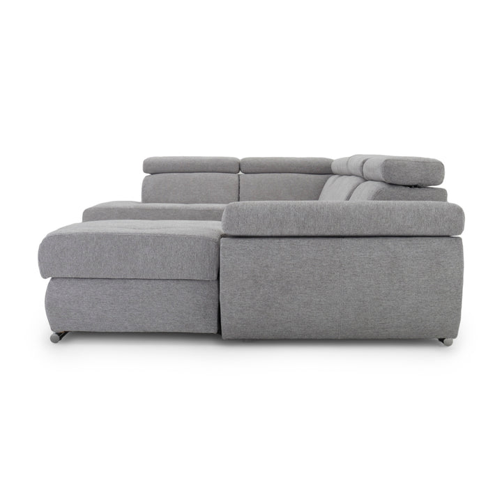 Wicek Fabric Sectional Sofa-Bed Light Grey