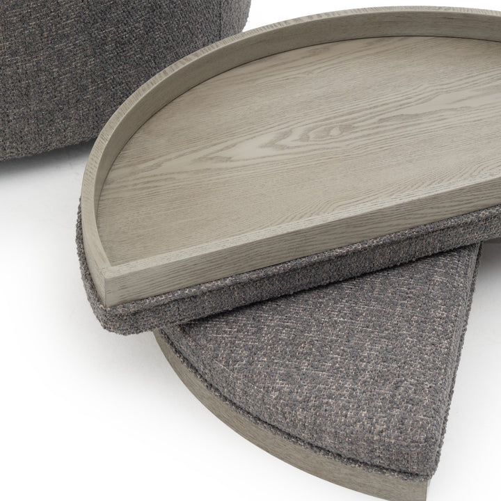 Eller Ottoman with Storage Dark Grey