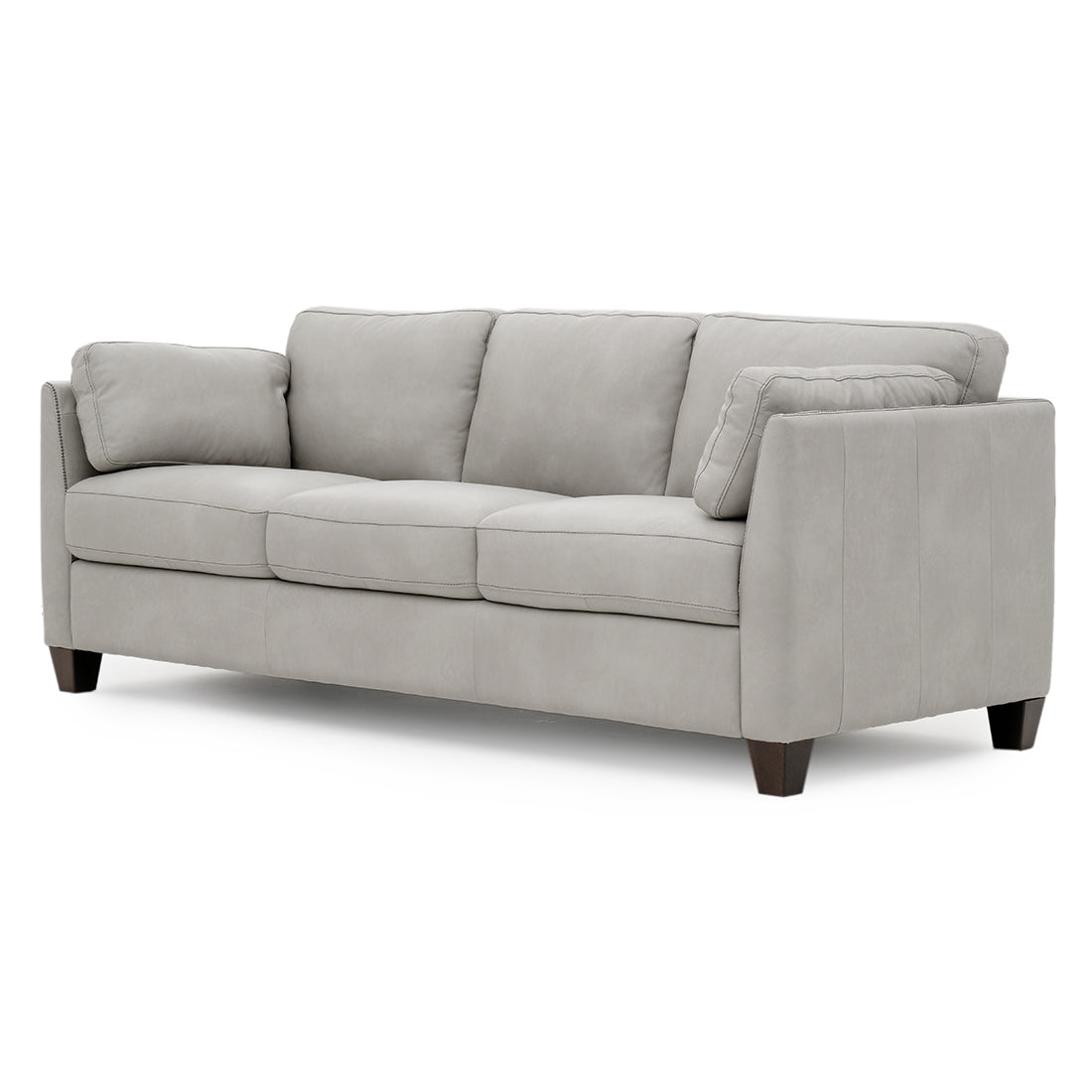 Neal Leather Sofa Light Grey