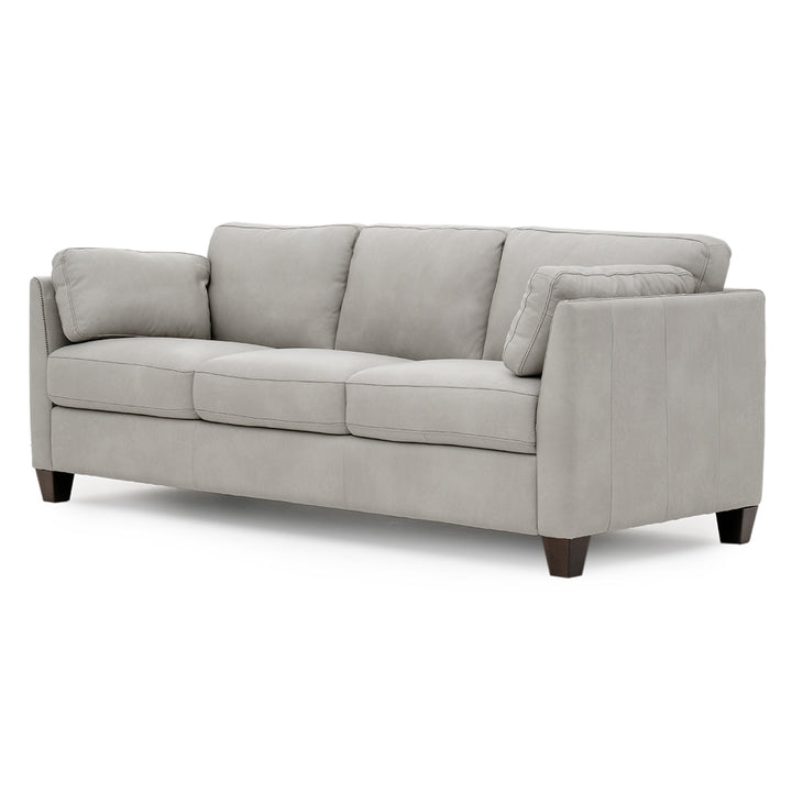 Neal Leather Sofa Light Grey