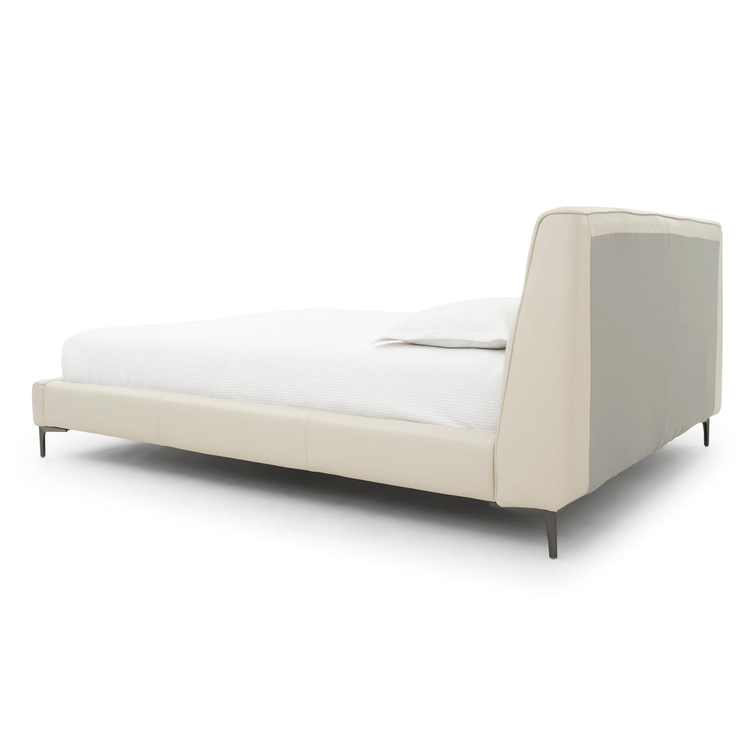 Wallace Leather King Bed Beige