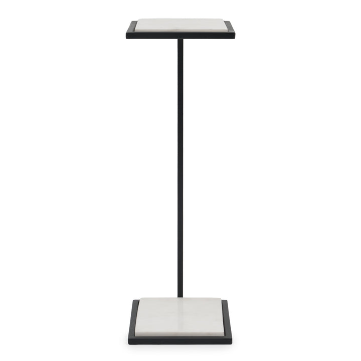Warla Marble Accent Table Black & White