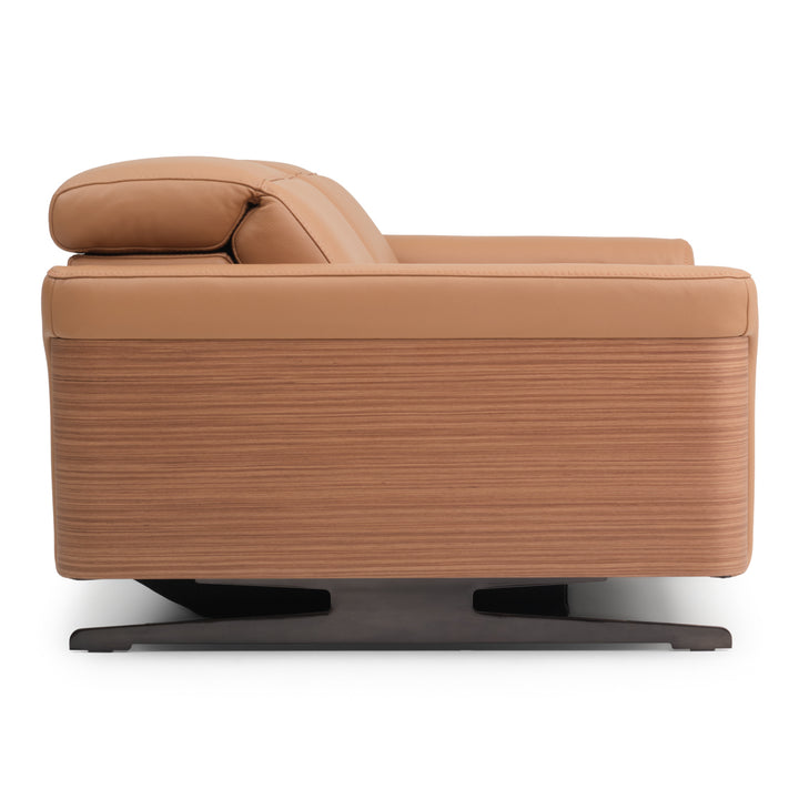 Walida Leather Reclining Loveseat Cognac