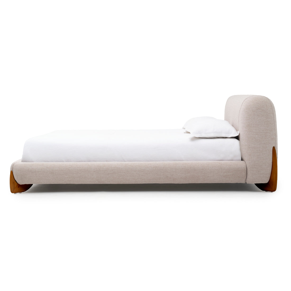 Naida Fabric King Bed Beige