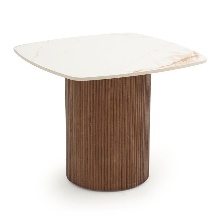 Esmeralda Ceramic End Table White