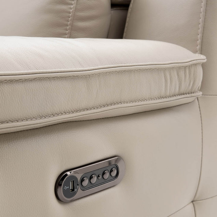 Nova Leather Reclining Loveseat Light Grey