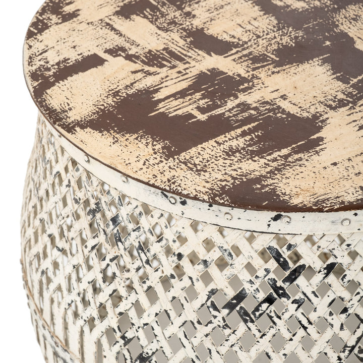 Indira Metal Accent Table Off White