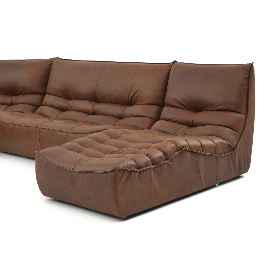 Nesto Leather Modular Set Dark Brown