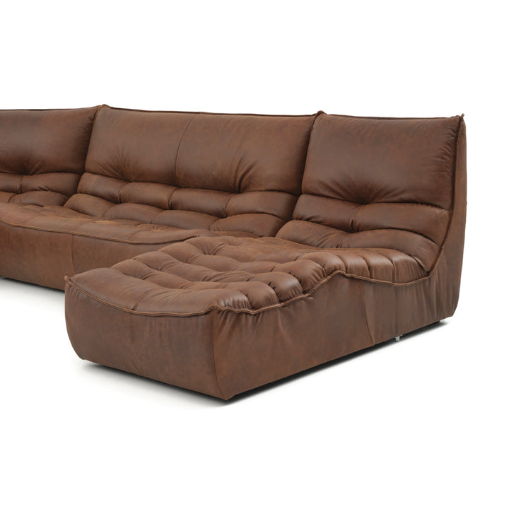 Nesto Leather Modular Set Dark Brown