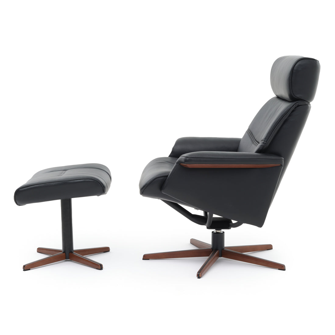 Norris Reclining Chair with Ottoman Black