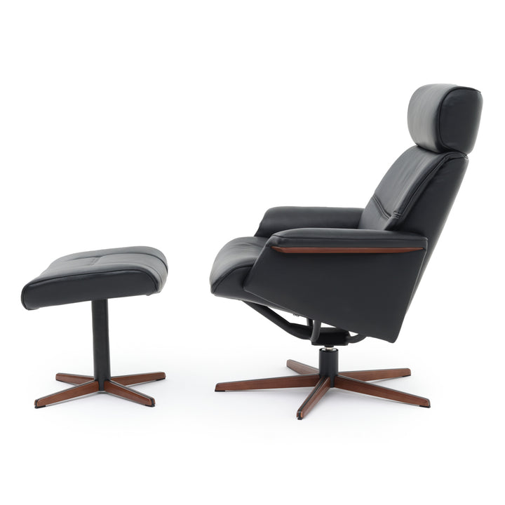 Norris Reclining Chair with Ottoman Black