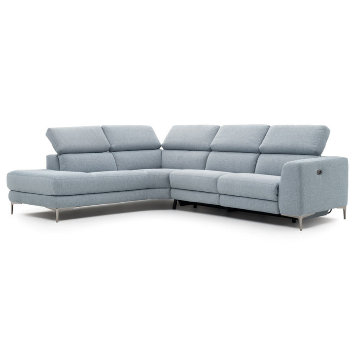 Emilia Reclining Sectional Sofa Light Blue