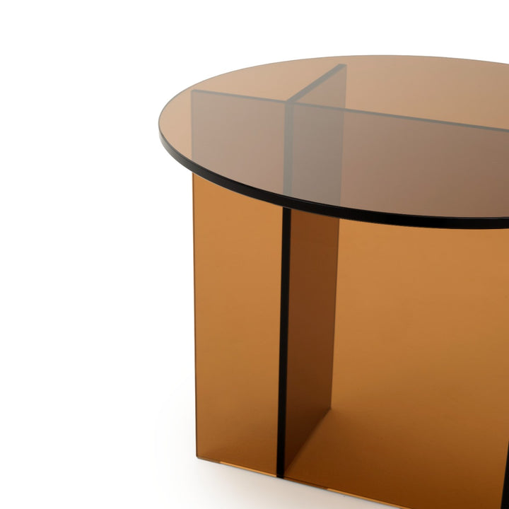 Eirata Glass End Table Light Brown