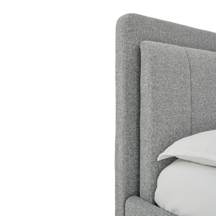 Elisha Fabric Queen Bed Dark Grey