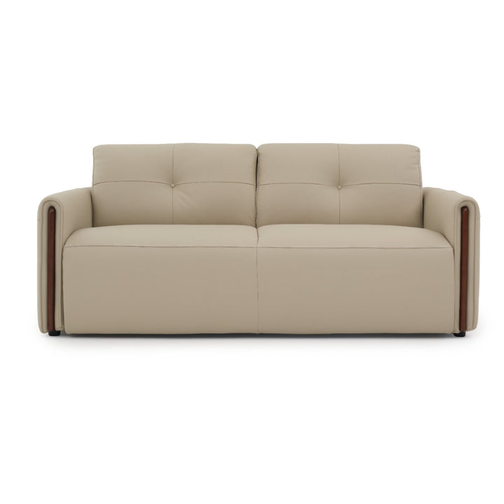 Narita Leather Double Sofa-Bed Beige