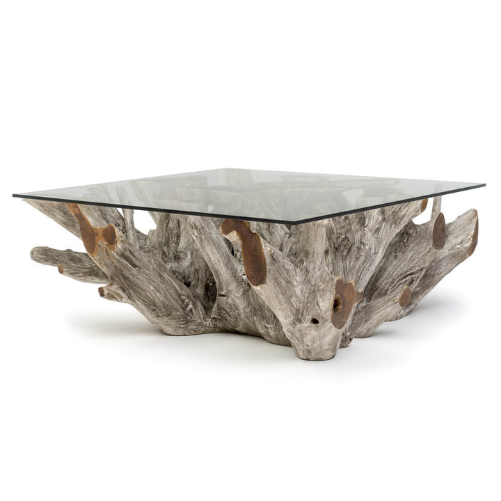 Walomi Glass Coffee Table Light Grey